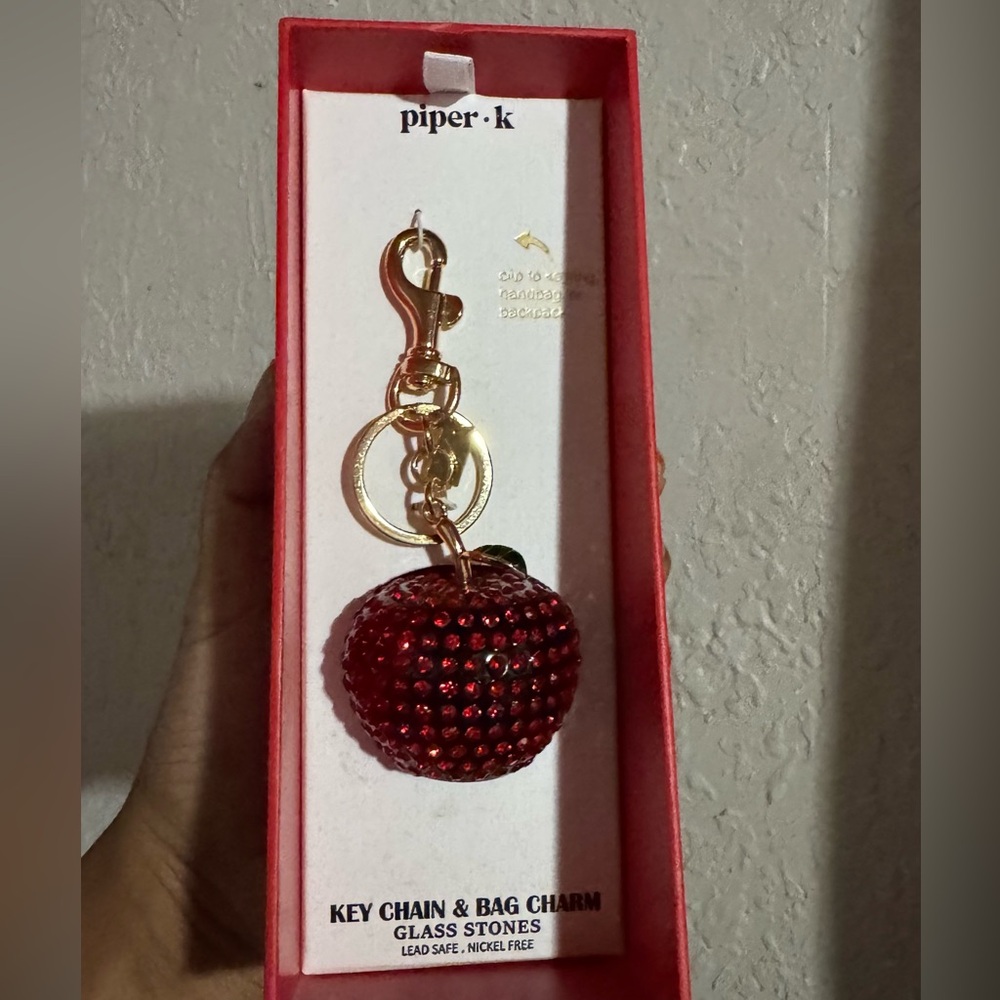 Piper K Red Apple Key Chain & Bag Charm